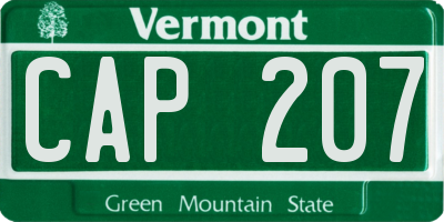 VT license plate CAP207