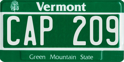 VT license plate CAP209