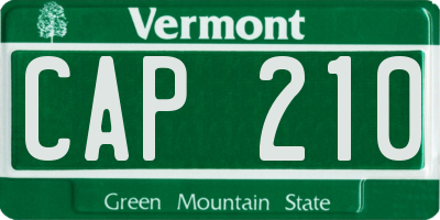 VT license plate CAP210