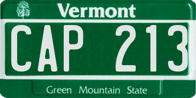 VT license plate CAP213