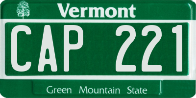 VT license plate CAP221