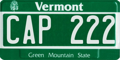 VT license plate CAP222