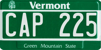 VT license plate CAP225