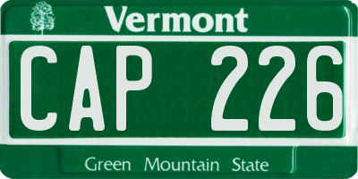 VT license plate CAP226