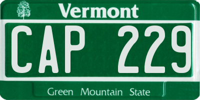 VT license plate CAP229