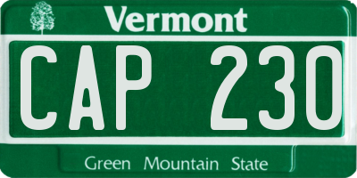VT license plate CAP230