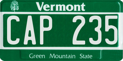 VT license plate CAP235