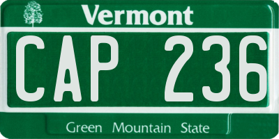 VT license plate CAP236