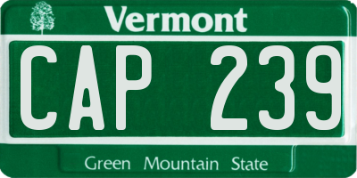 VT license plate CAP239