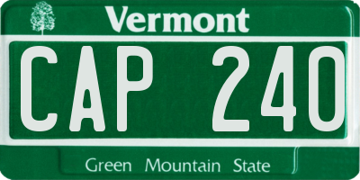 VT license plate CAP240