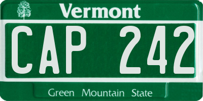 VT license plate CAP242