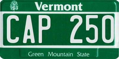 VT license plate CAP250