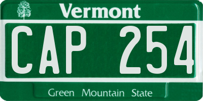 VT license plate CAP254