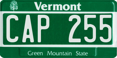 VT license plate CAP255