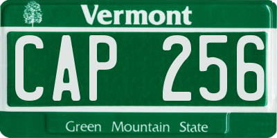 VT license plate CAP256