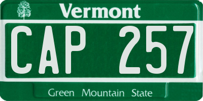 VT license plate CAP257