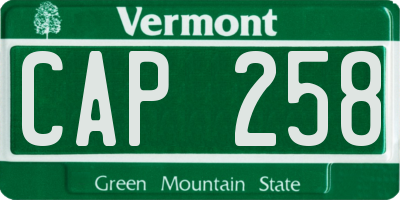 VT license plate CAP258