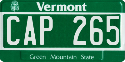 VT license plate CAP265