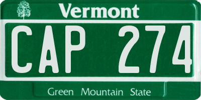 VT license plate CAP274