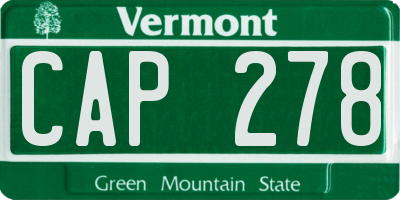 VT license plate CAP278