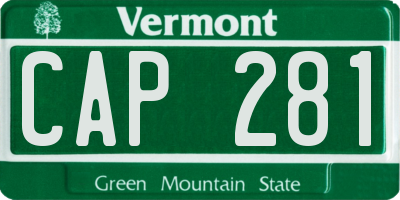 VT license plate CAP281