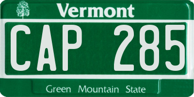 VT license plate CAP285