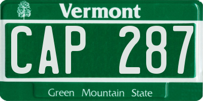 VT license plate CAP287