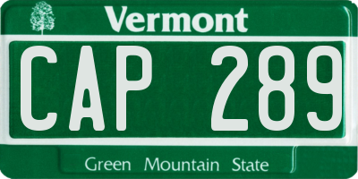 VT license plate CAP289