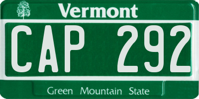 VT license plate CAP292