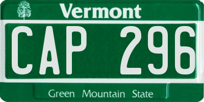 VT license plate CAP296