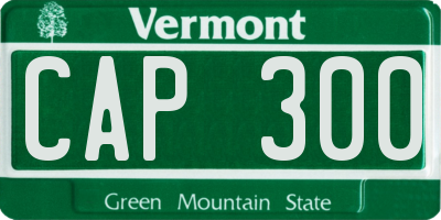 VT license plate CAP300