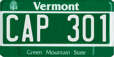 VT license plate CAP301