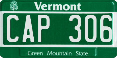 VT license plate CAP306