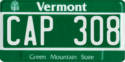 VT license plate CAP308
