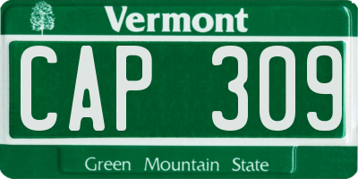 VT license plate CAP309