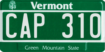 VT license plate CAP310
