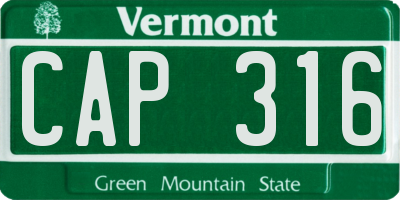 VT license plate CAP316