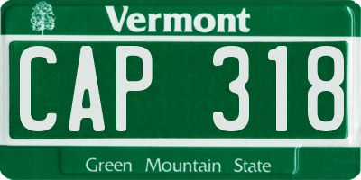 VT license plate CAP318