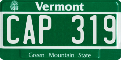 VT license plate CAP319