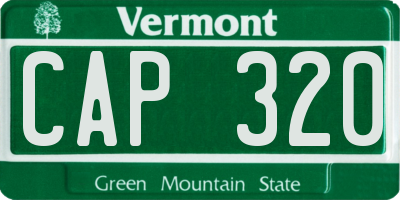 VT license plate CAP320