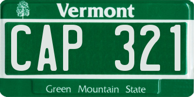 VT license plate CAP321