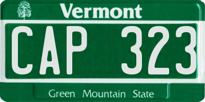 VT license plate CAP323