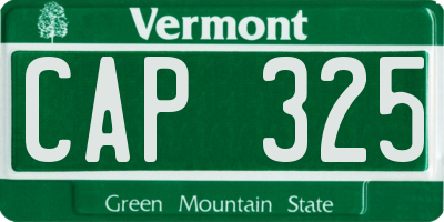 VT license plate CAP325