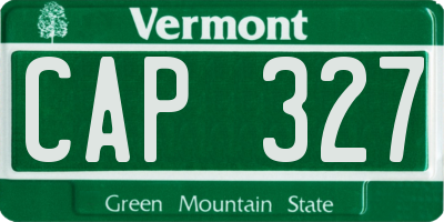 VT license plate CAP327
