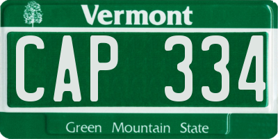 VT license plate CAP334