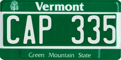 VT license plate CAP335