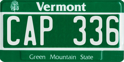 VT license plate CAP336
