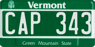 VT license plate CAP343