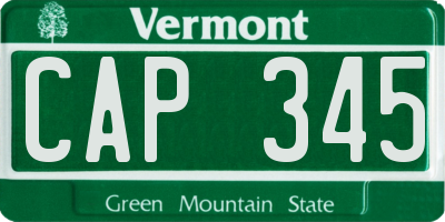 VT license plate CAP345