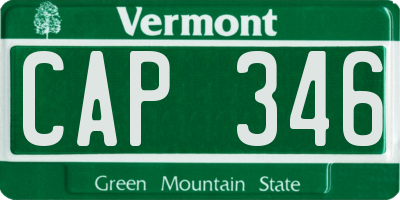 VT license plate CAP346
